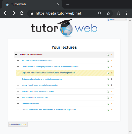 Tutor-web beta interface